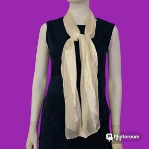 3/$30 GEORGE White Satin Chiffon Scarf
